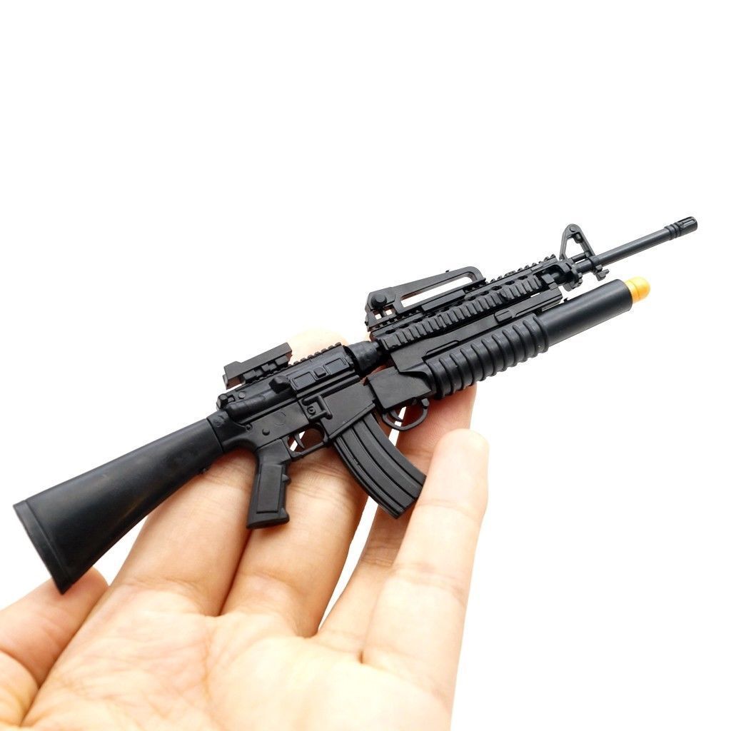 1/6 Scale Mini Gun Model, HK416 MP40 AK47 SVD TAC-50 M46 G36 PKP M240 Machine Gun，Plastic, Black,Easy To Assemble,For 12'' Action Figure