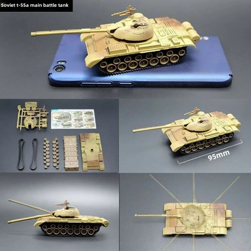 1/72 Scale Mini Plastic Assembled Tank Model Kit WWII Military Model Puzzles