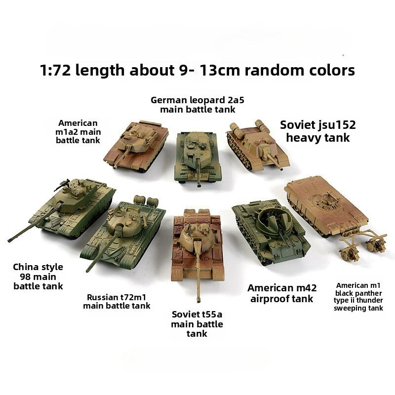 1/72 Scale Mini Plastic Assembled Tank Model Kit WWII Military Model Puzzles