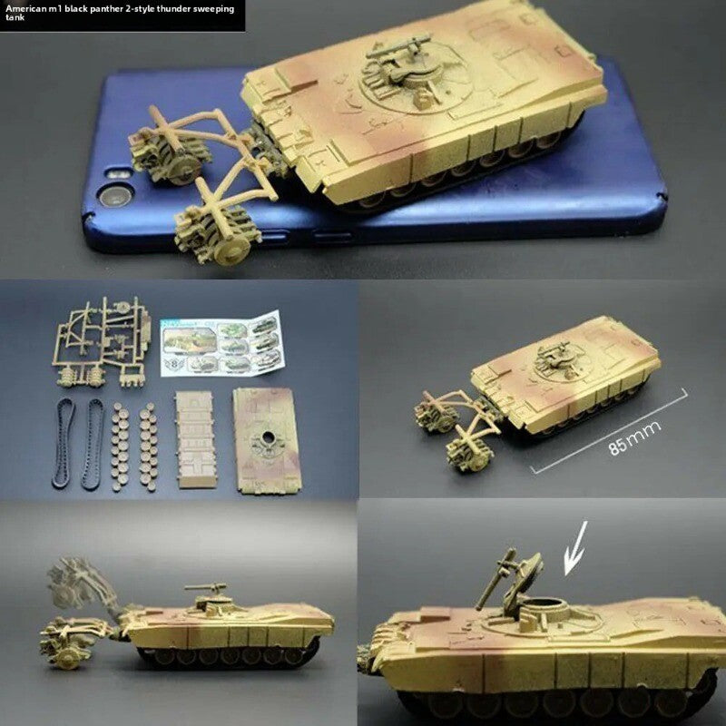 1/72 Scale Mini Plastic Assembled Tank Model Kit WWII Military Model Puzzles