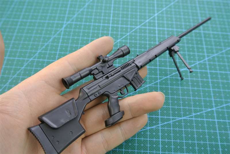 1/6 Scale Mini Gun Model, HK416 MP40 AK47 SVD TAC-50 M46 G36 PKP M240 Machine Gun，Plastic, Black,Easy To Assemble,For 12'' Action Figure