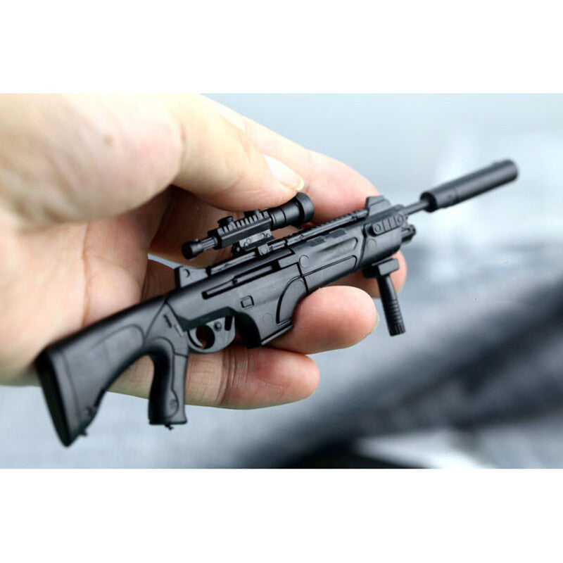 1/6 Scale Mini Gun Model, HK416 MP40 AK47 SVD TAC-50 M46 G36 PKP M240 Machine Gun，Plastic, Black,Easy To Assemble,For 12'' Action Figure