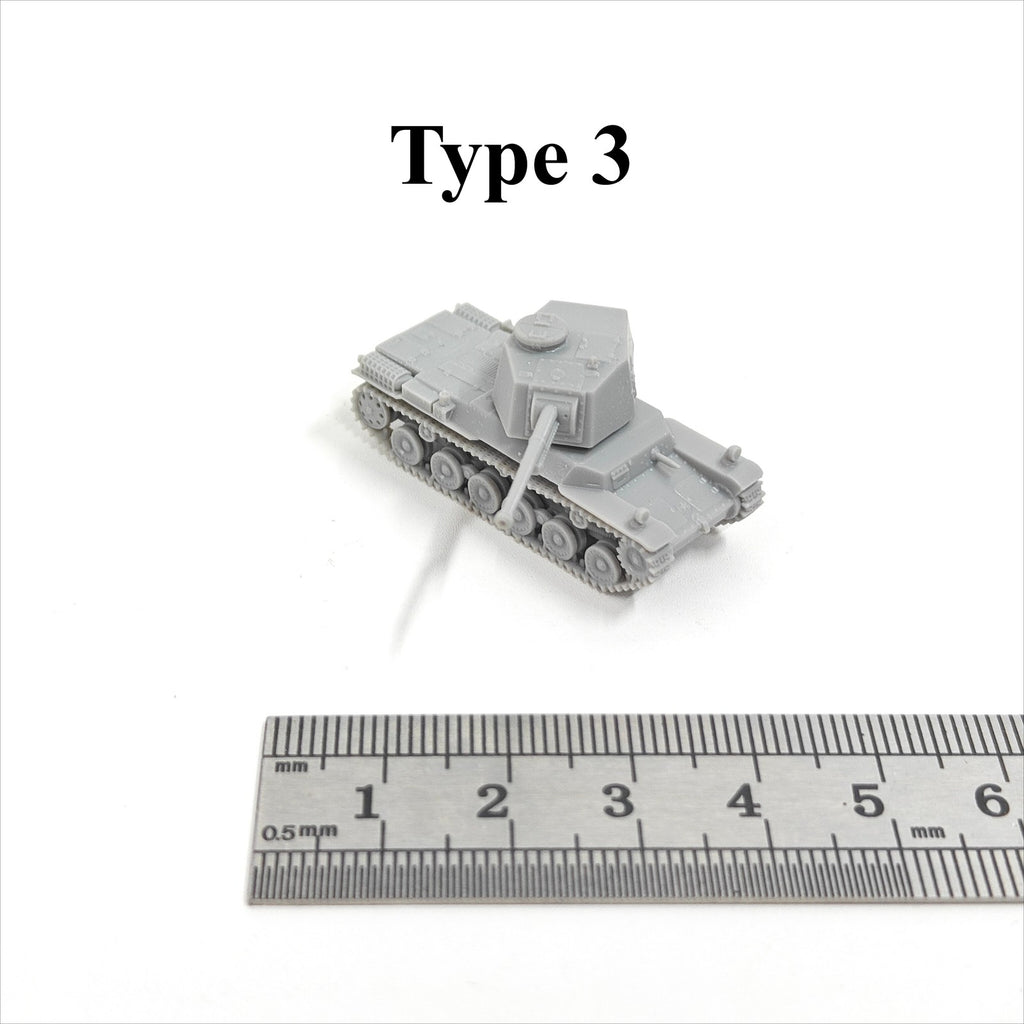 Japanese Type 3 Medium Tank,3D Printed,1/144 Scale Mini Tank Model,Resin