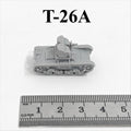 Soviet T-26A Light Tank,3D Printed,1/144 Scale Mini Tank Model,Resin