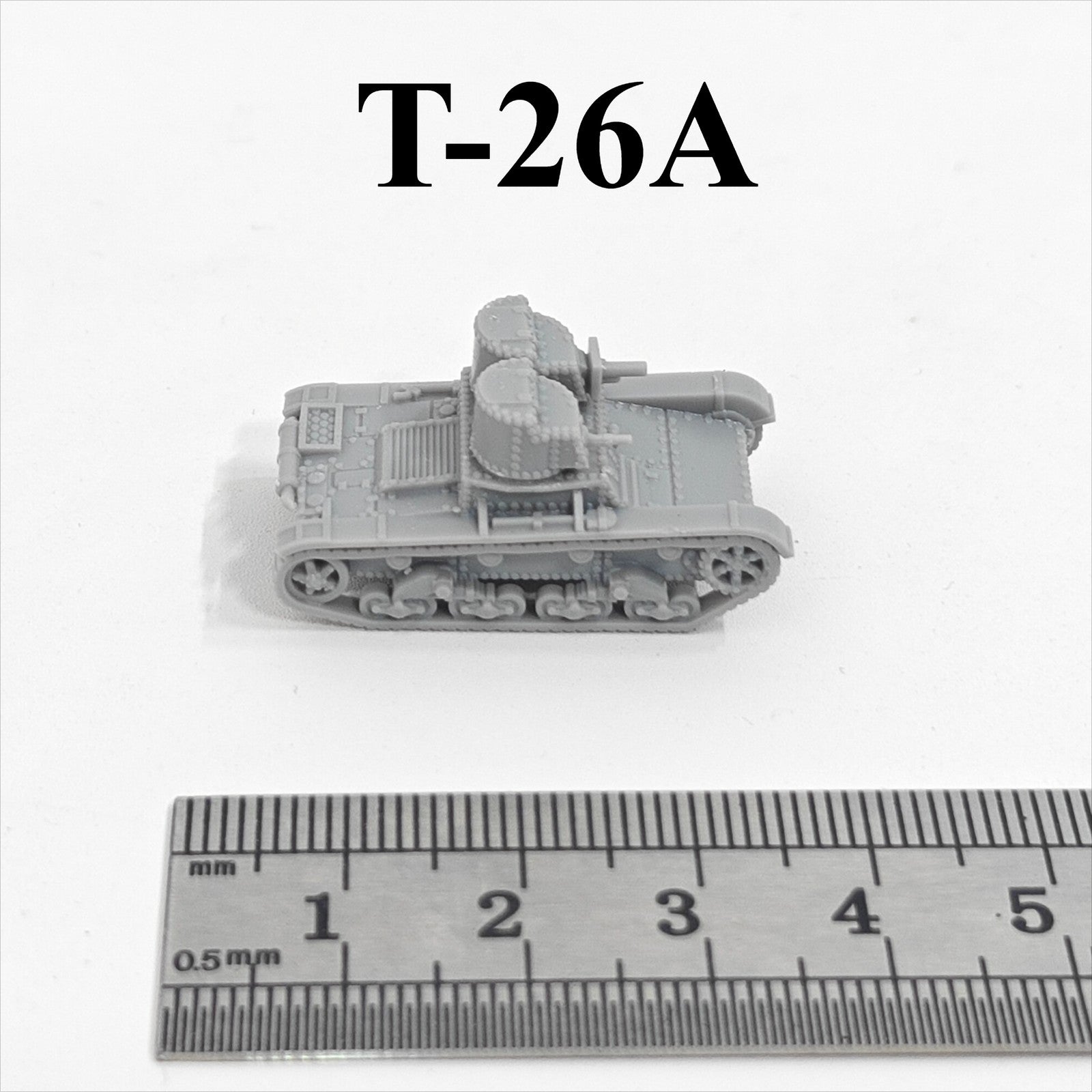Soviet T-26A Light Tank,3D Printed,1/144 Scale Mini Tank Model,Resin