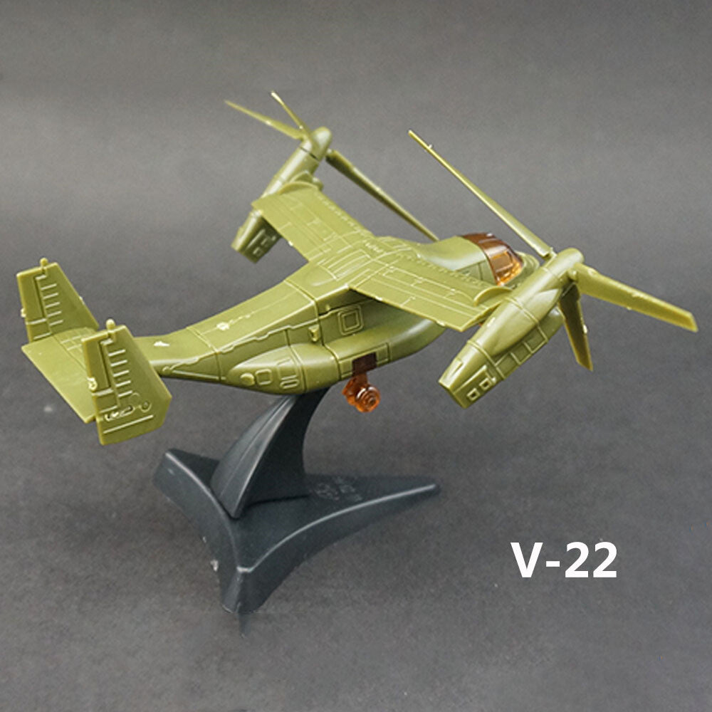 Mini Aircraft Airplane Fighter Model, Military Plastic Toy with Base,Paintable，F22 J20 J10 EF2000 MI8 MI24 AV-8A F-5E F15 F/A-18 UH1H MI8 SU25 SU30