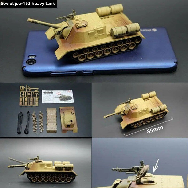 1/72 Scale Mini Plastic Assembled Tank Model Kit WWII Military Model Puzzles