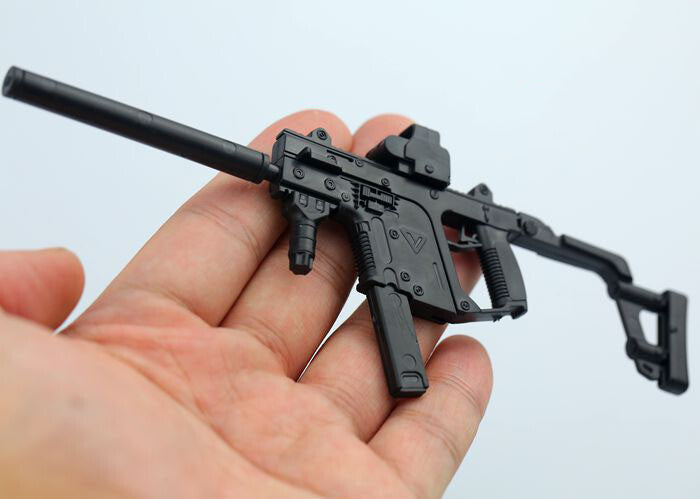 1/6 Scale Mini Gun Model, HK416 MP40 AK47 SVD TAC-50 M46 G36 PKP M240 Machine Gun，Plastic, Black,Easy To Assemble,For 12'' Action Figure