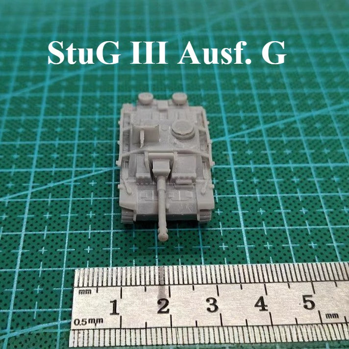 WWII German StuG III Ausf. G Tank,3D Printed,1/144 Mini Tank Model,Resin