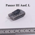 WWII German Panzer III Ausf. L Tank,3D Printed,1/144 Mini Tank Model,Resin