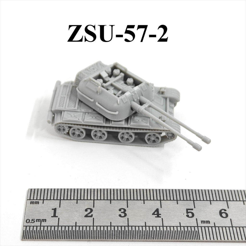 Soviet ZSU-57-2 SPAAG,3D Printed,1/144 Scale Mini Tank Model,Resin