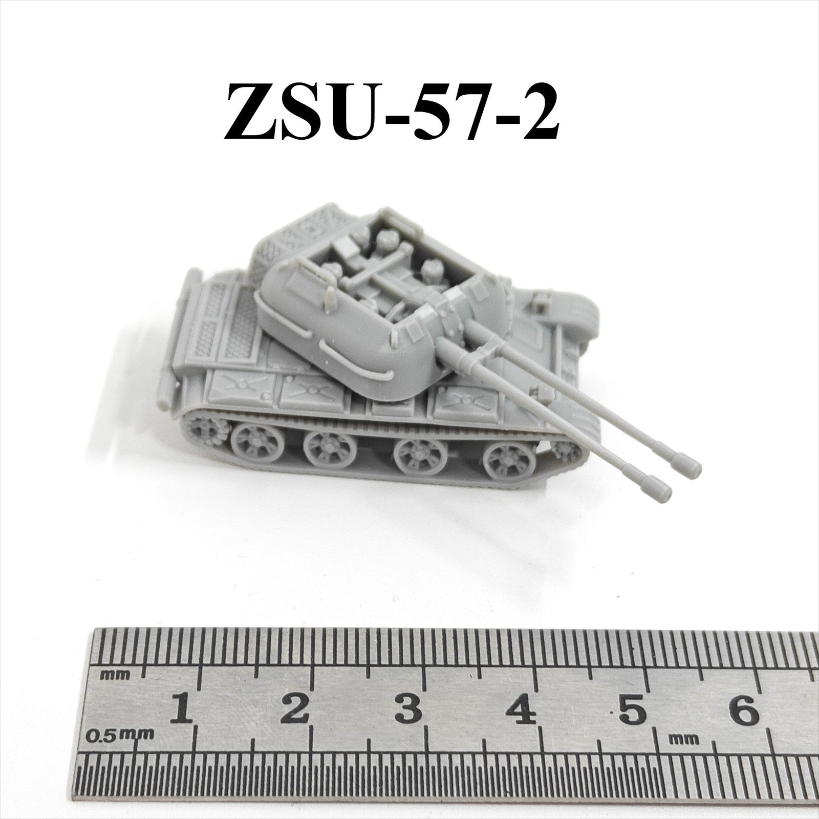 Soviet ZSU-57-2 SPAAG,3D Printed,1/144 Scale Mini Tank Model,Resin