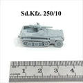 WWII German Sd.Kfz. 250/10 Half-track,3D Printed,1/144 Scale Mini Model,Resin