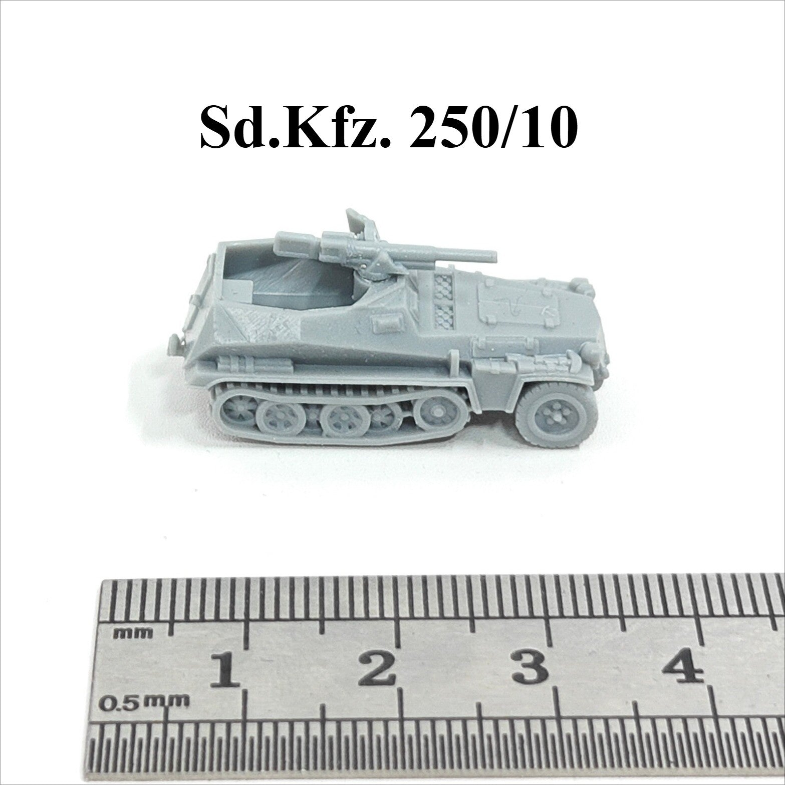 WWII German Sd.Kfz. 250/10 Half-track,3D Printed,1/144 Scale Mini Model,Resin