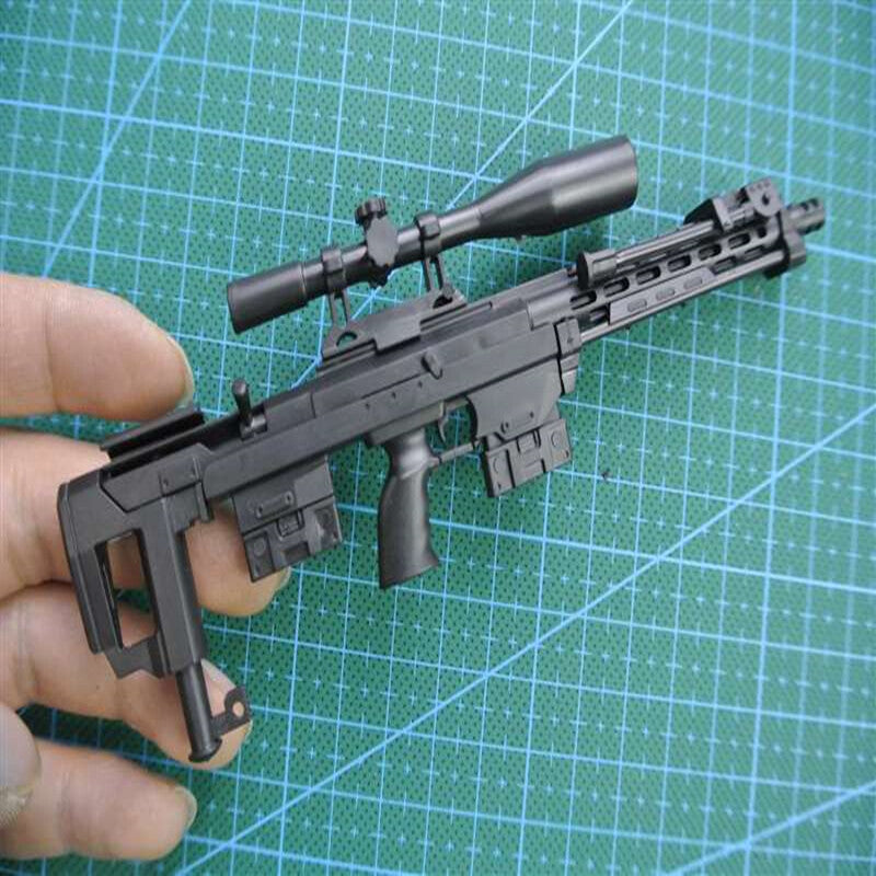 1/6 Scale Mini Gun Model, HK416 MP40 AK47 SVD TAC-50 M46 G36 PKP M240 Machine Gun，Plastic, Black,Easy To Assemble,For 12'' Action Figure