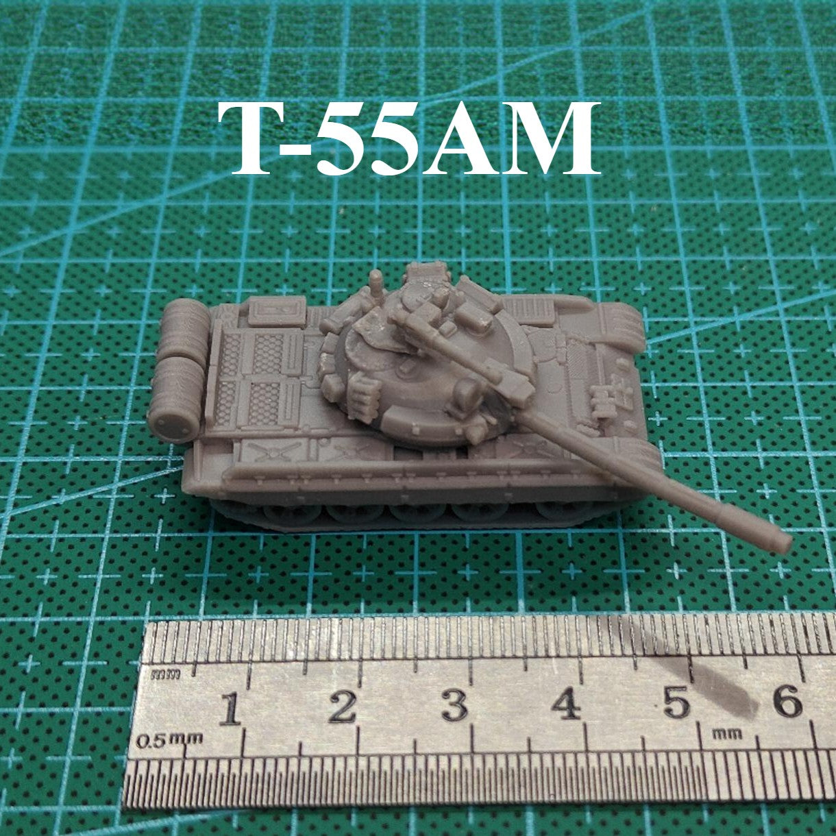 Soviet T-55AM Tank,3D Printed,1/144 Scale Mini Tank Model,Resin