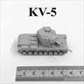 WWII Soviet KV-5 Heavy Tank,3D Printed,1/144 Scale Mini Tank Model,Resin