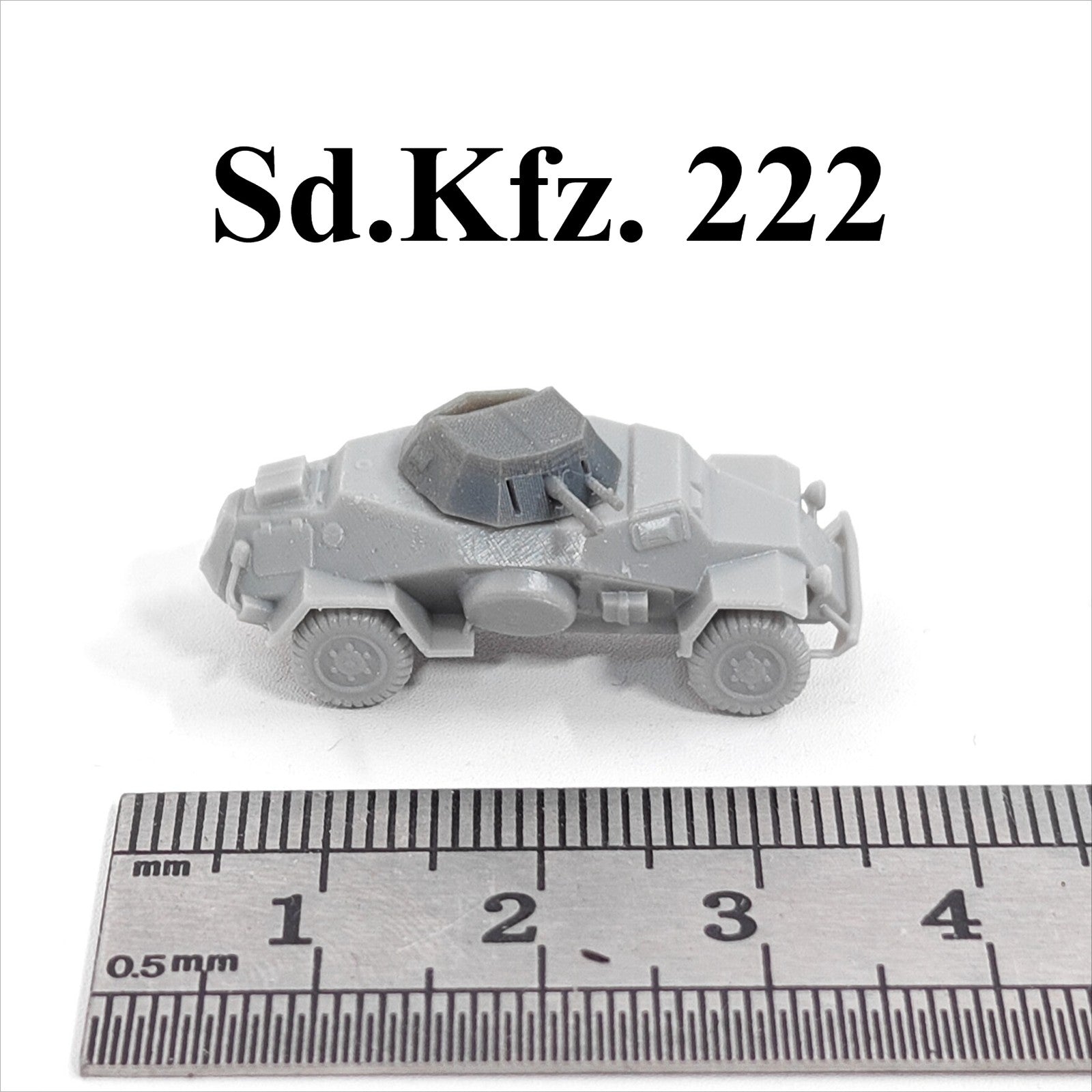 WWII German Sd.Kfz. 222  Armored Vehicle,3D Printed,1/144 Scale Mini Model,Resin