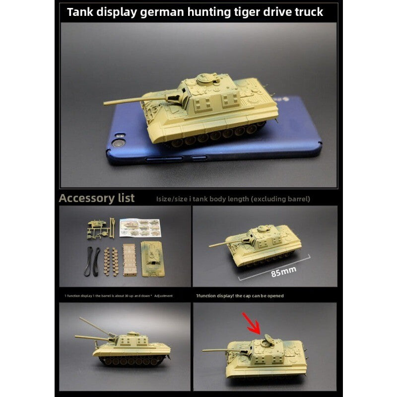 1/72 Scale Mini Plastic Assembled Tank Model Kit WWII Military Model Puzzles
