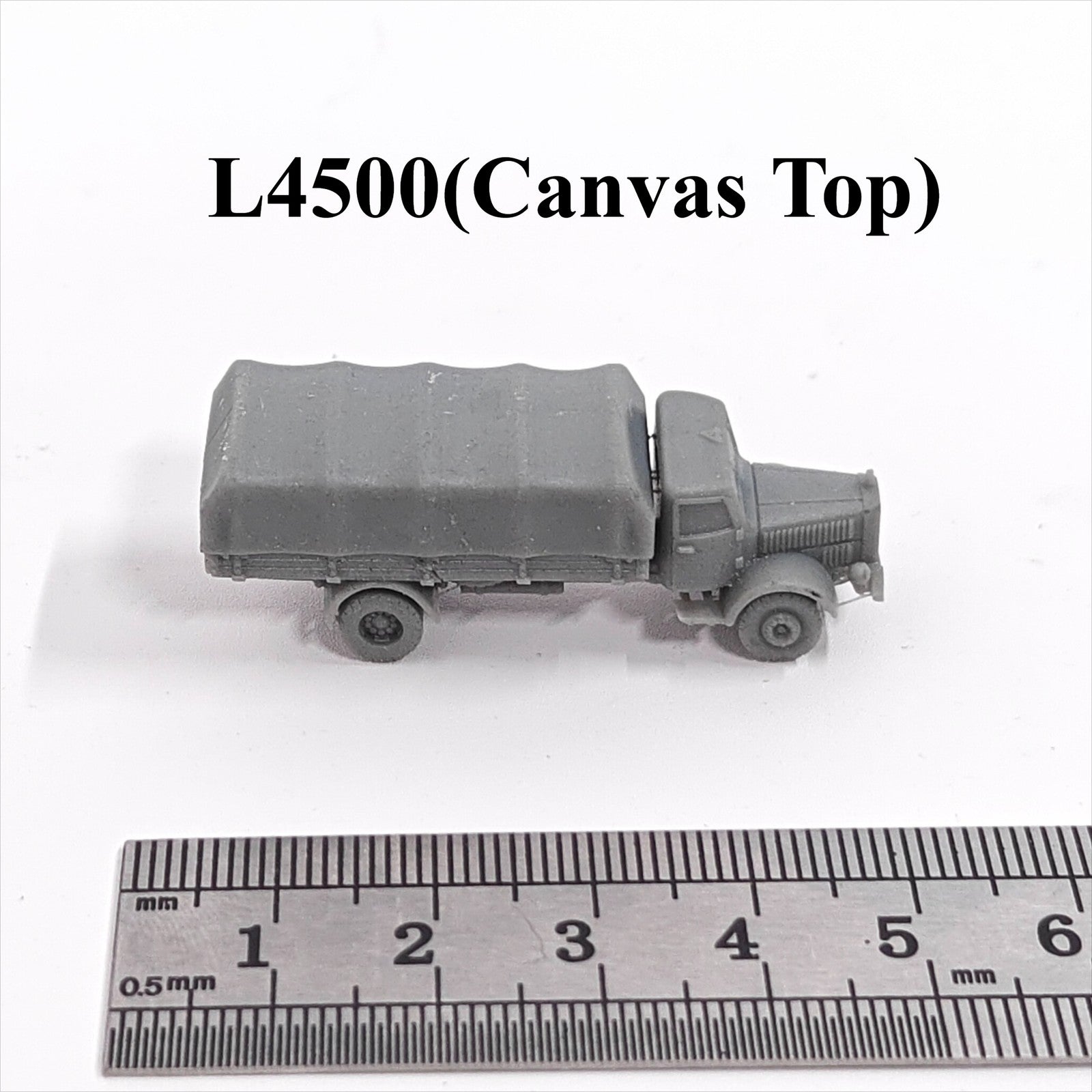 WWII German L4500 Military Truck (Canvas Top),3D Printed,1/144 Mini Model,Resin