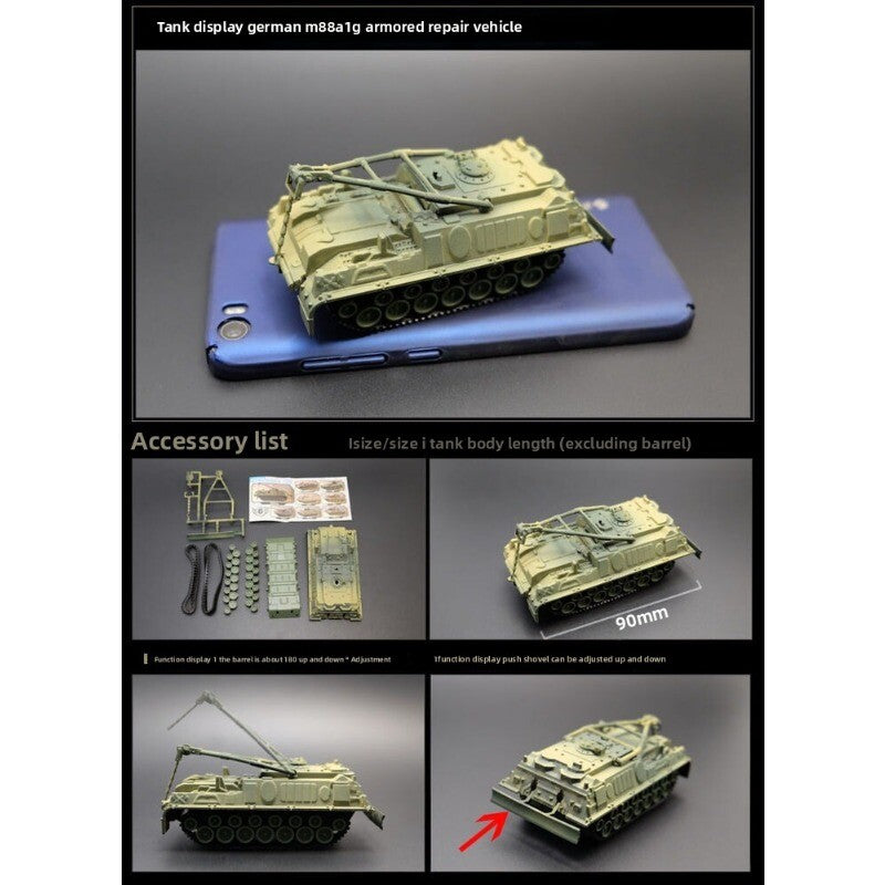1/72 Scale Mini Plastic Assembled Tank Model Kit WWII Military Model Puzzles