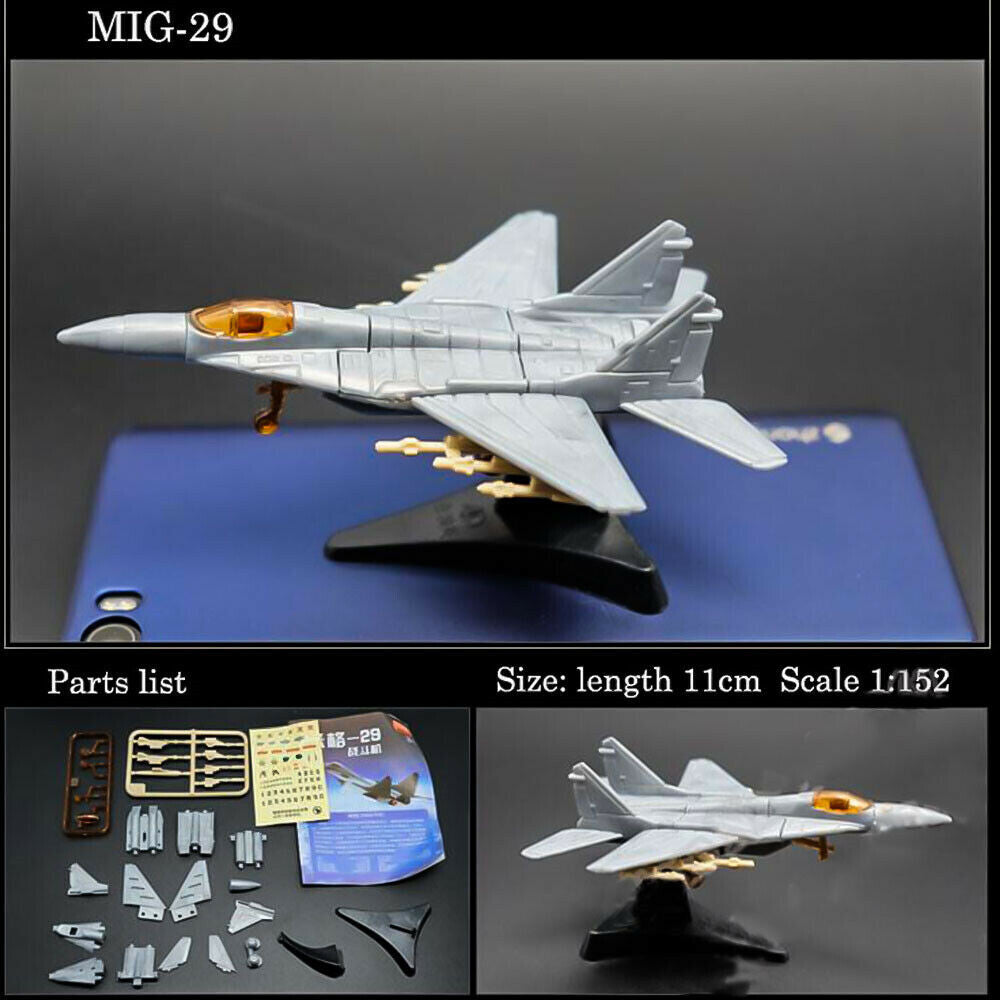 Mini Aircraft Airplane Fighter Model, Military Plastic Toy with Base,Paintable，F22 J20 J10 EF2000 MI8 MI24 AV-8A F-5E F15 F/A-18 UH1H MI8 SU25 SU30