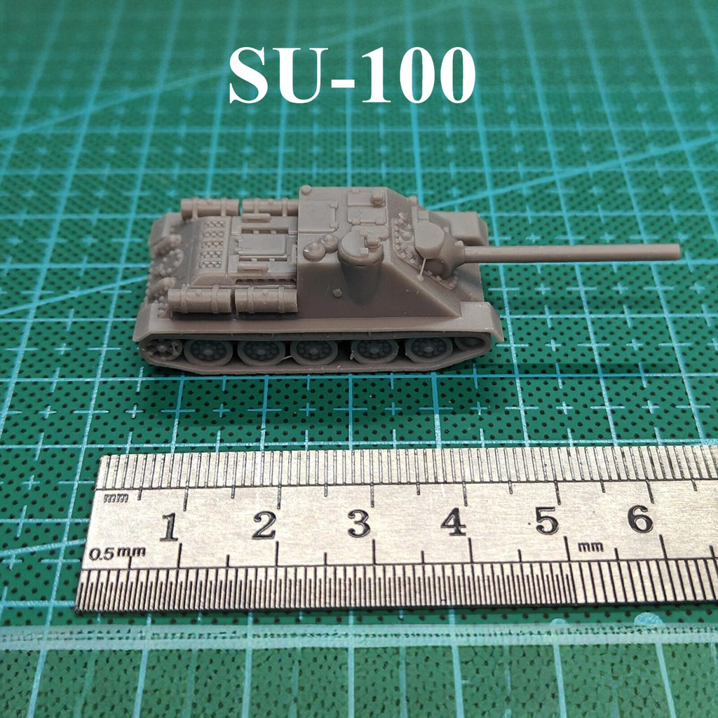 WWII Soviet SU-100 Tank Destroyer,3D Printed,1/144 Scale Mini Tank Model,Resin