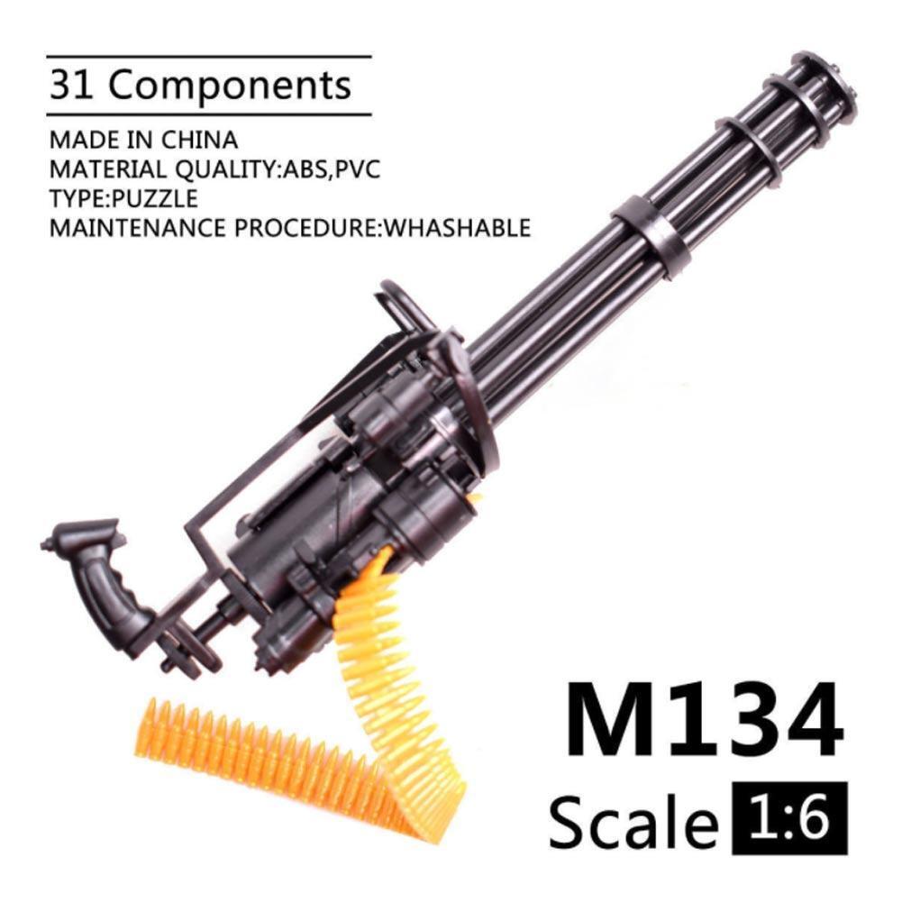 1/6 Scale Mini Gun Model, HK416 MP40 AK47 SVD TAC-50 M46 G36 PKP M240 Machine Gun，Plastic, Black,Easy To Assemble,For 12'' Action Figure