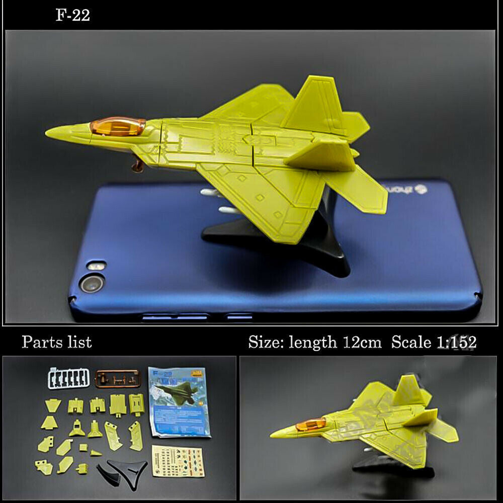 Mini Aircraft Airplane Fighter Model, Military Plastic Toy with Base,Paintable，F22 J20 J10 EF2000 MI8 MI24 AV-8A F-5E F15 F/A-18 UH1H MI8 SU25 SU30