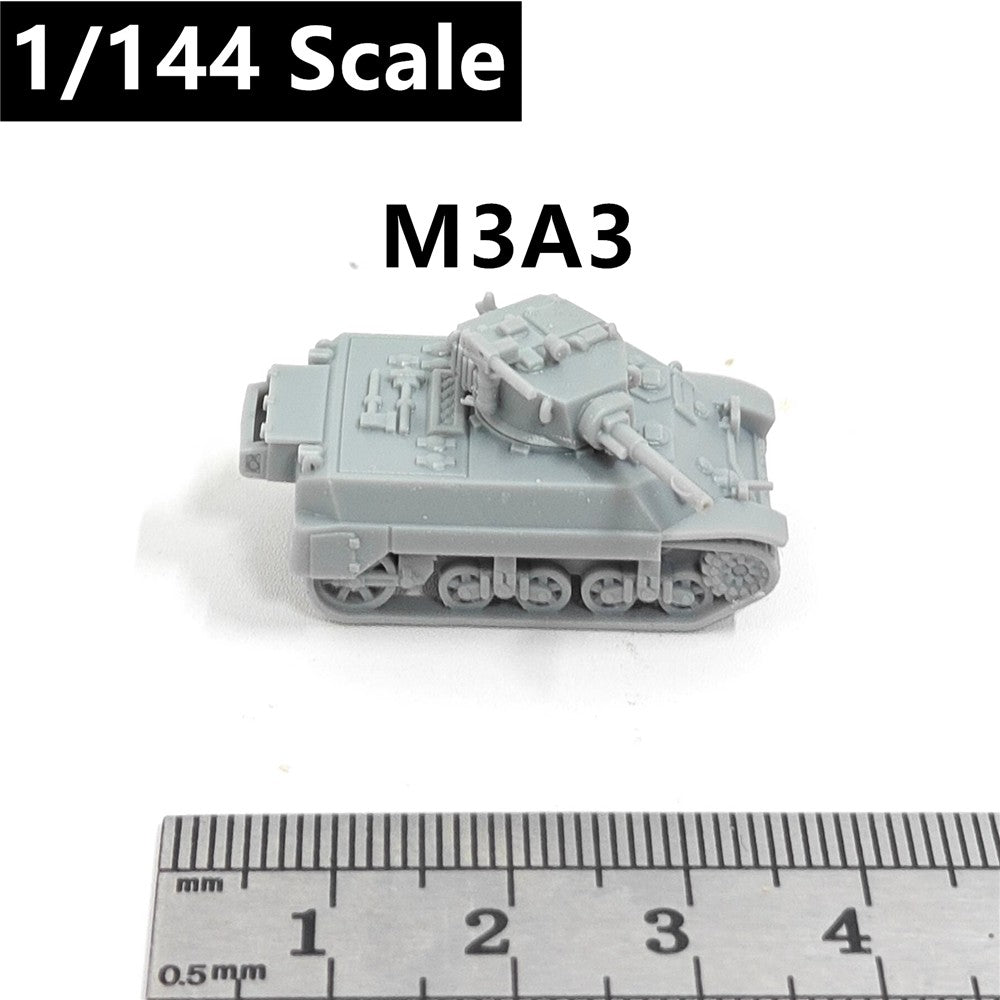 U.S. Army M3A3 Stuart Tank, 3D Printed ,1/144 Scale Mini Tank Model,Resin