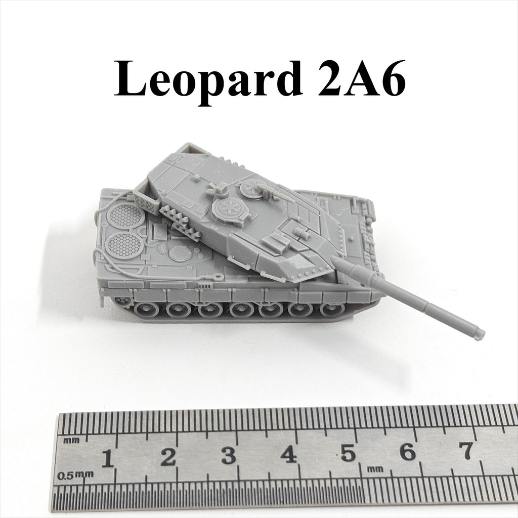 German Leopard 2A6 Main Battle Tank,3D Printed,1/144 Scale Mini Tank Model,Resin