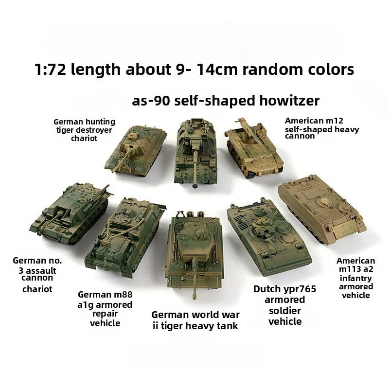 1/72 Scale Mini Plastic Assembled Tank Model Kit WWII Military Model Puzzles