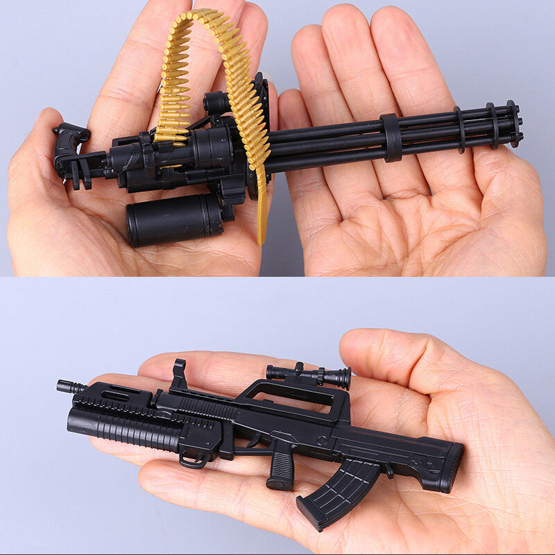 1/6 Scale Mini Gun Model, HK416 MP40 AK47 SVD TAC-50 M46 G36 PKP M240 Machine Gun，Plastic, Black,Easy To Assemble,For 12'' Action Figure