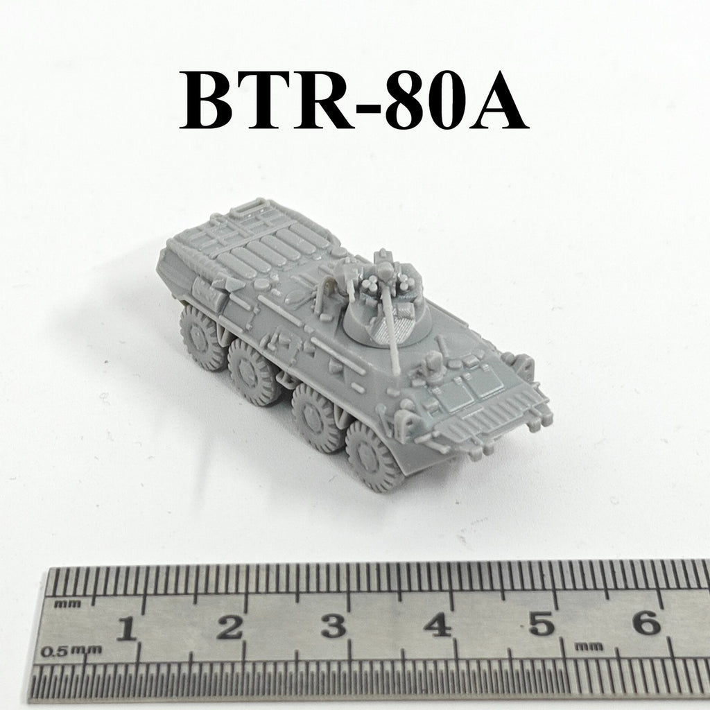 Soviet BTR-80A  APC,3D Printed,1/144 Scale Mini Tank Model,Resin