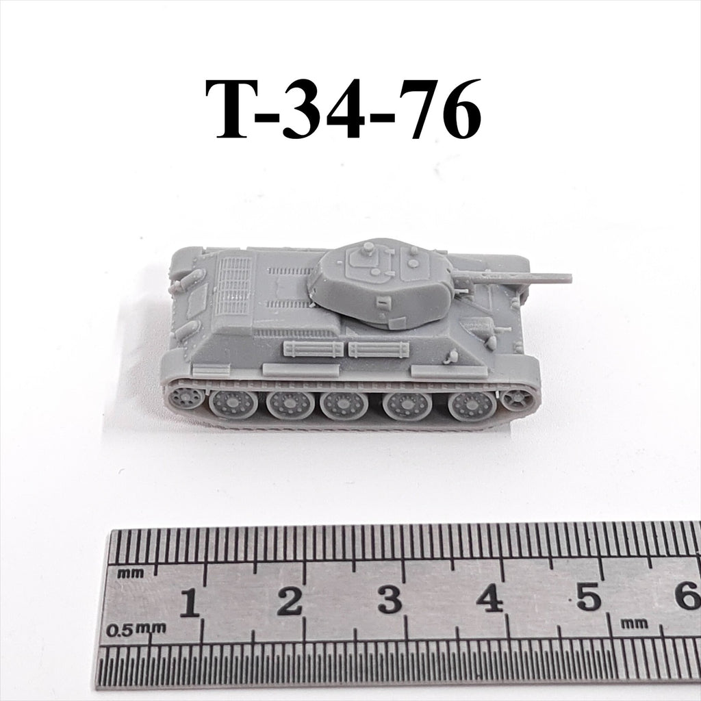 WWII Soviet T-34-76 Medium Tank,3D Printed,1/144 Scale Mini Tank Model,Resin