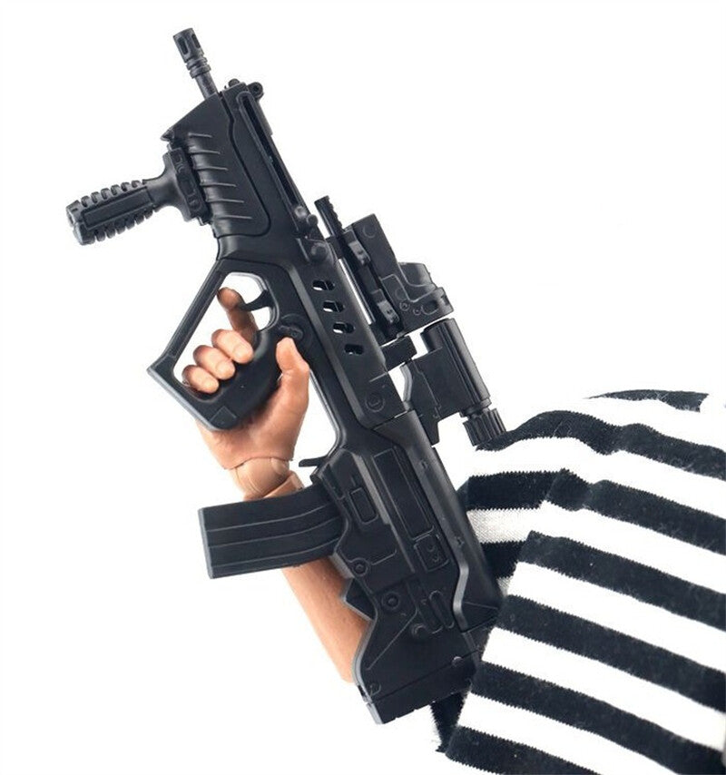 1/6 Scale Mini Gun Model, HK416 MP40 AK47 SVD TAC-50 M46 G36 PKP M240 Machine Gun，Plastic, Black,Easy To Assemble,For 12'' Action Figure