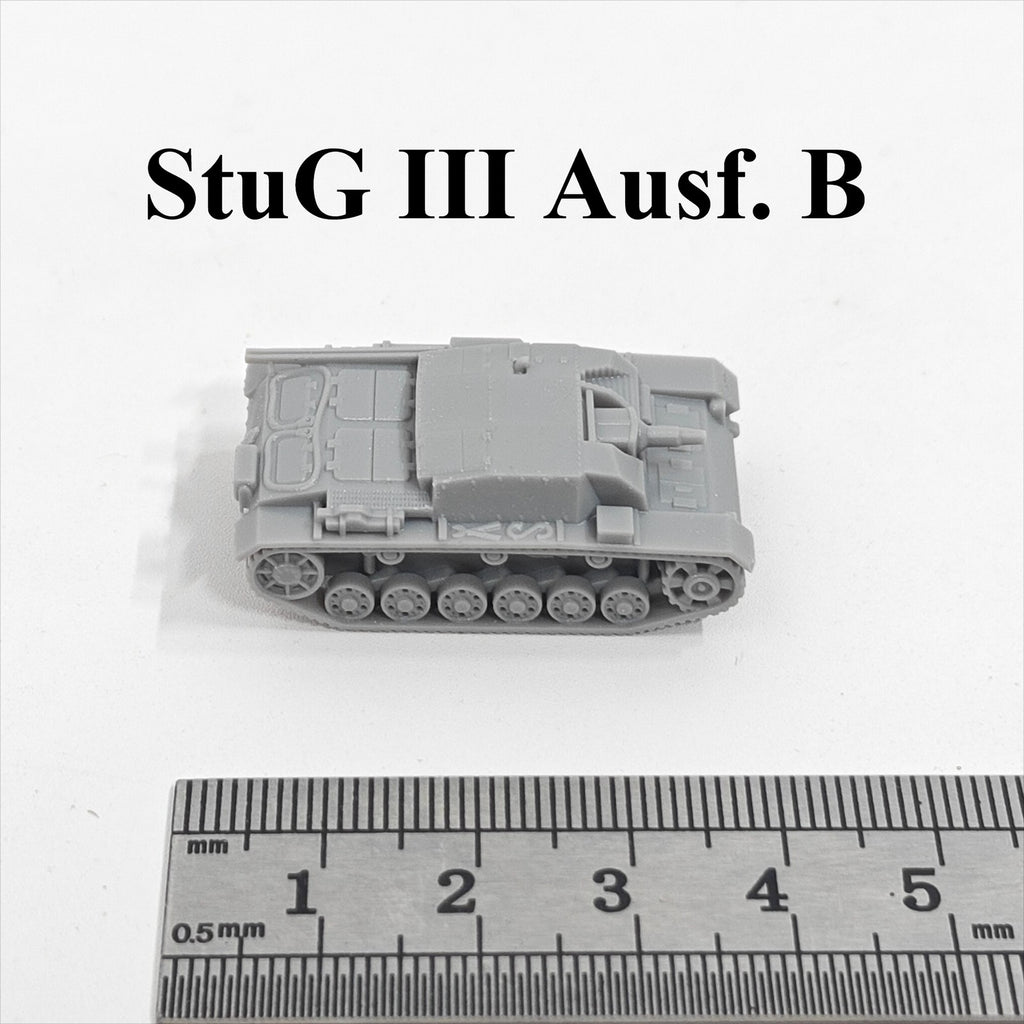 WWII German StuG III Ausf. B Tank,3D Printed,1/144 Mini Tank Model,Resin