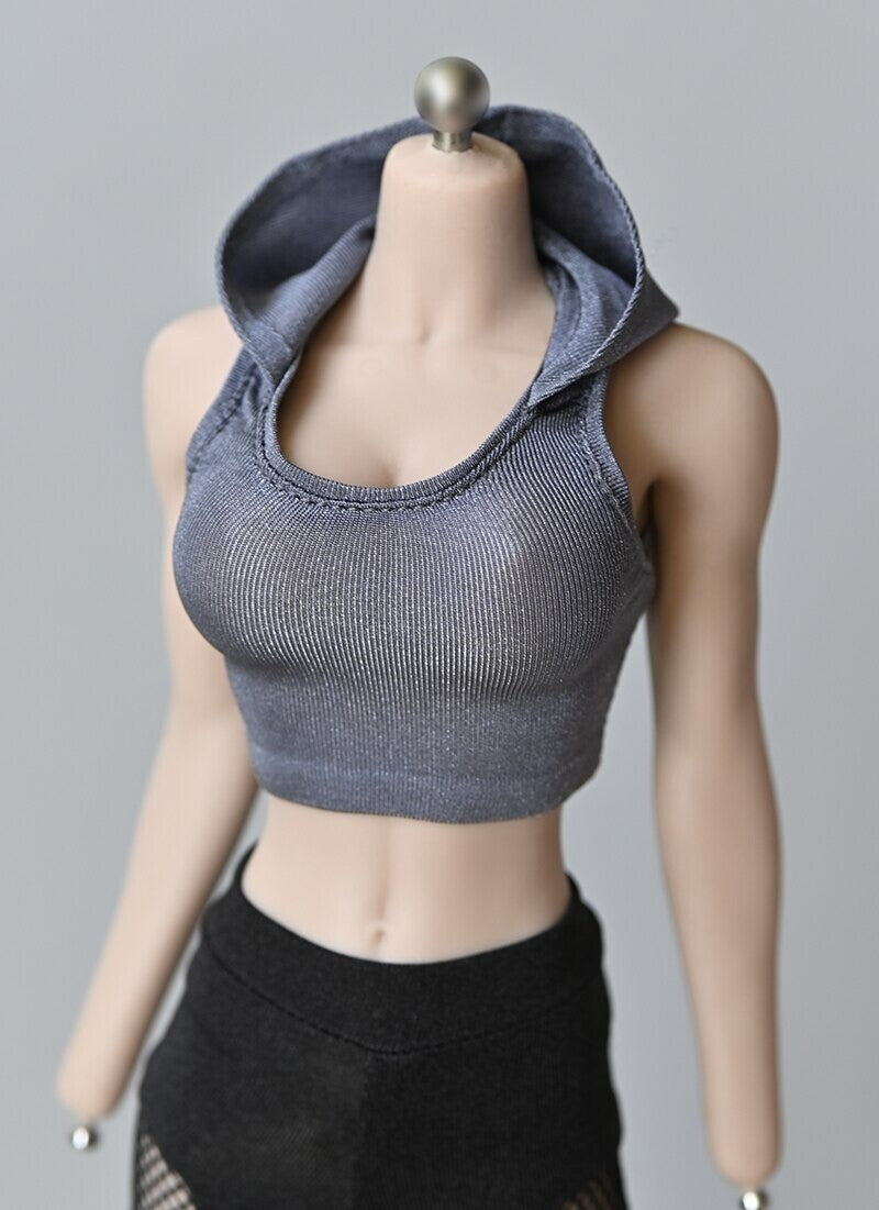 1/6 Scale Hooded Sleeveless Vest Sexy T-shirt Model for 12 Inche Action Figure