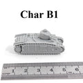 French Char B1 Tank, 3D Printed ,1/144 Scale Mini Tank Model,Resin