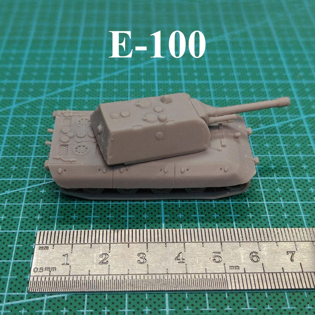 WWII German E-100 Super Heavy Tank,3D Printed,1/144 Scale Mini Tank Model,Resin