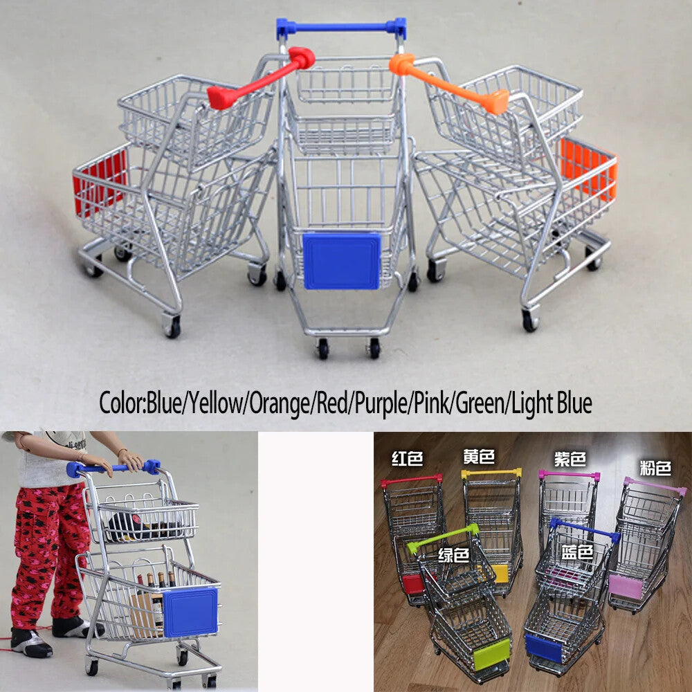 1/6 Scale Metal Shopping Cart with 2 Layers for 12" Action Figure Model