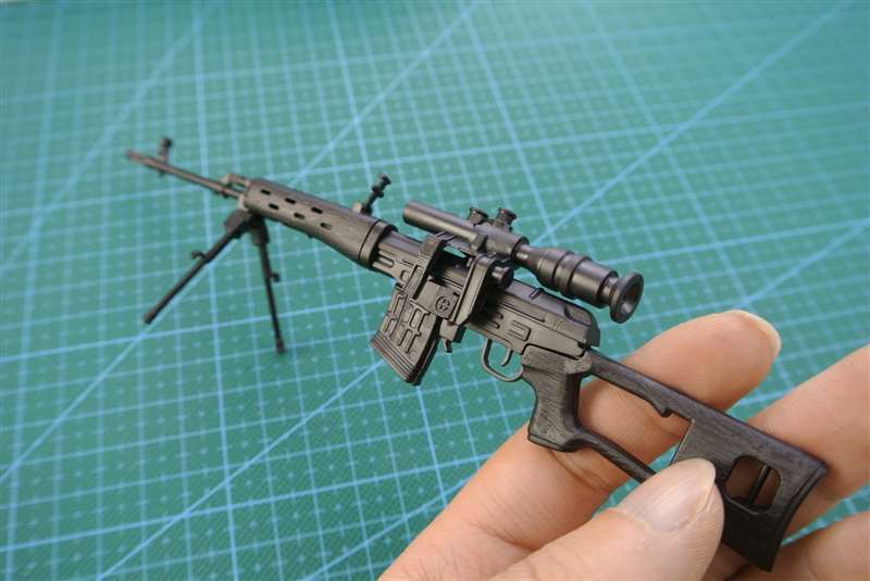 1/6 Scale Mini Gun Model, HK416 MP40 AK47 SVD TAC-50 M46 G36 PKP M240 Machine Gun，Plastic, Black,Easy To Assemble,For 12'' Action Figure
