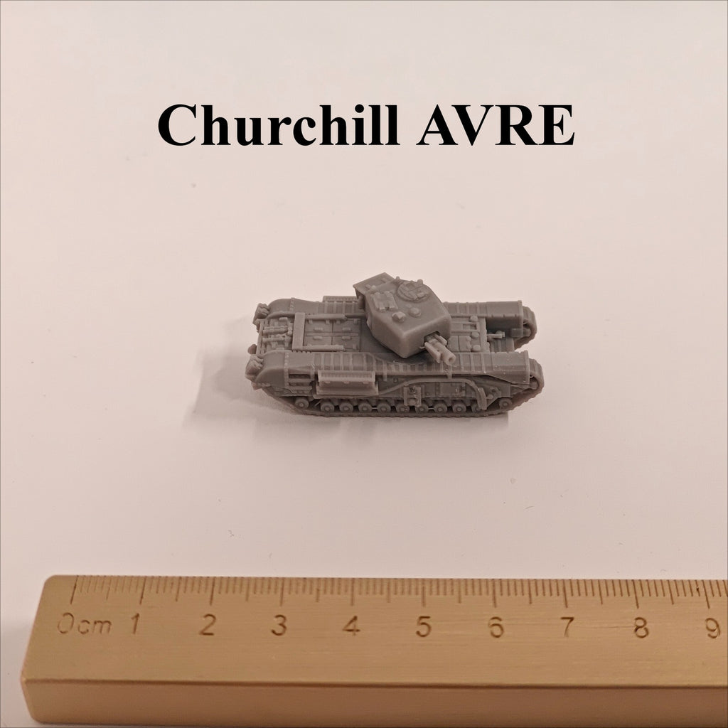 WWII British Churchill AVRE,3D Printed,1/144 Scale Mini Tank Model,Resin