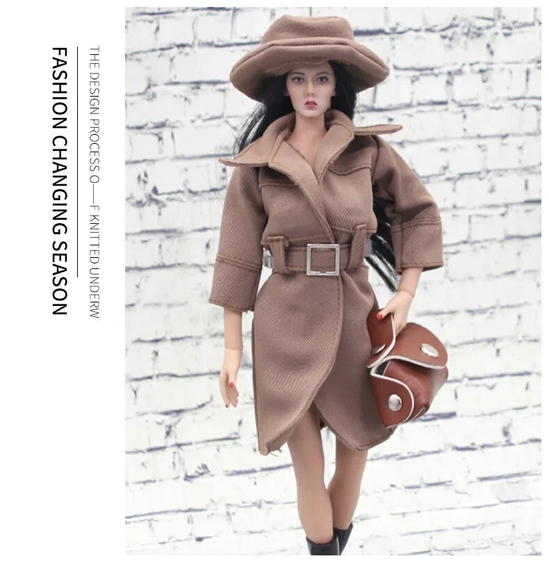 1/6 Scale Overcoat Mini Coat Dolls Accessories Model for 12'' Action Figure