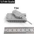 WWII US Army T34 Heavy Tank,3D Printed,1/144 Scale Mini Tank Model,Resin