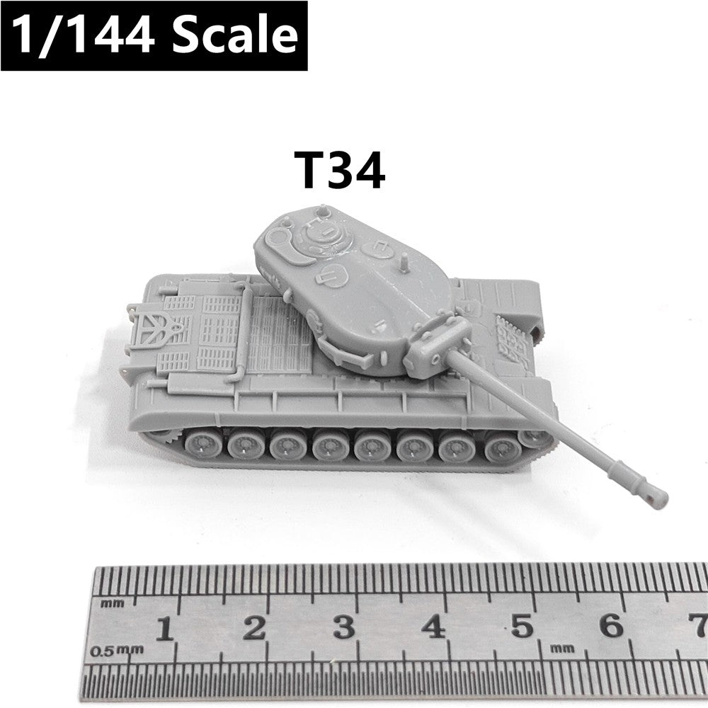 WWII US Army T34 Heavy Tank,3D Printed,1/144 Scale Mini Tank Model,Resin