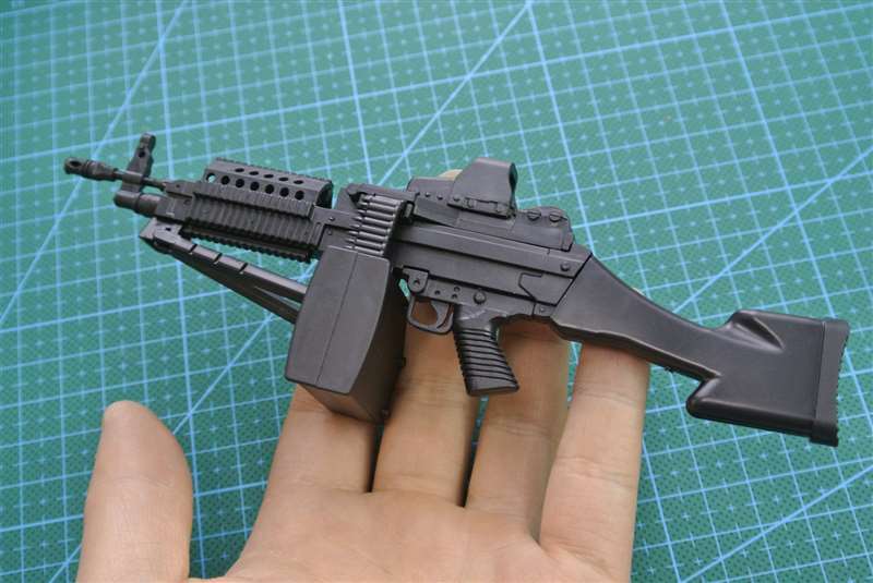 1/6 Scale Mini Gun Model, HK416 MP40 AK47 SVD TAC-50 M46 G36 PKP M240 Machine Gun，Plastic, Black,Easy To Assemble,For 12'' Action Figure