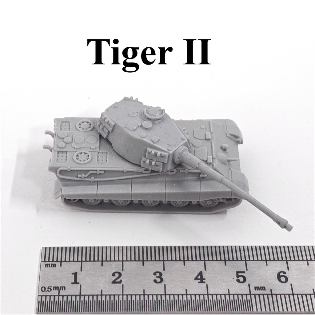 WWII German Tiger II Heavy Tank,3D Printed,1/144 Mini Tank Model,Resin