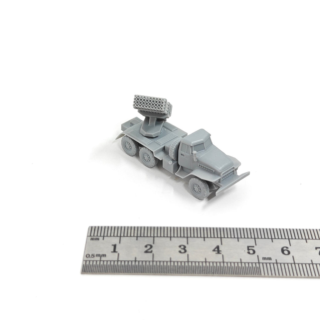 Soviet BM-21 Rocket Artillery,3D Printed,1/144 Scale Mini Tank Model,Resin