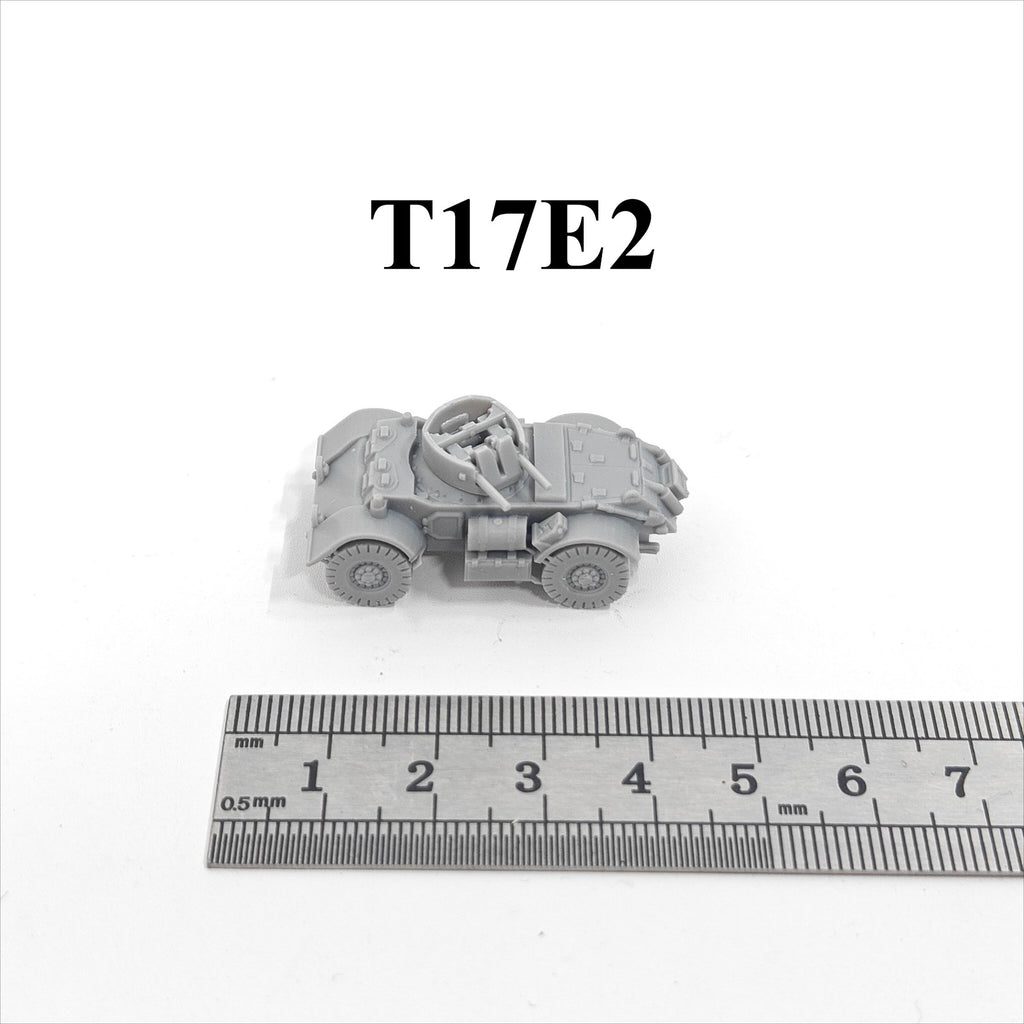 WWII British T17E2 Staghound AA,3D Printed,1/144 Scale Mini Tank Model,Resin